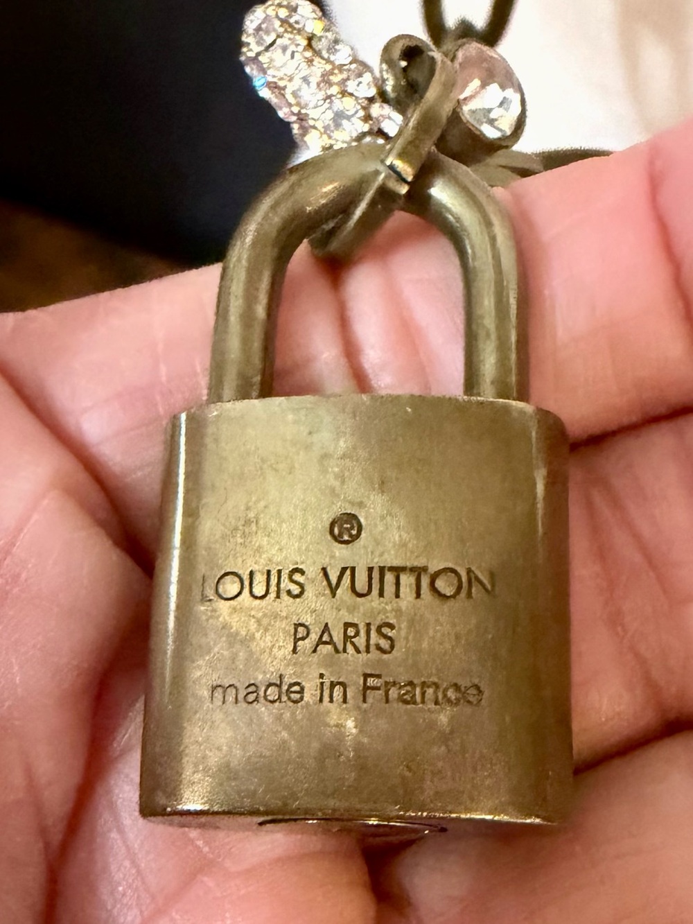 Louis Vuitton Padlock Pendant Necklace with Crystal Ring, Lock #347 - Picture 3 of 4